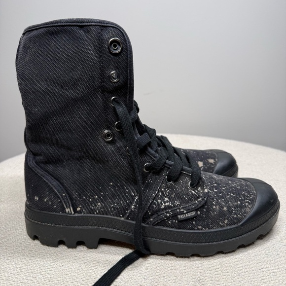 Palladium Pampa Hi Men’s 10 Black Canvas Boots Paint Splatter Combat main image 5